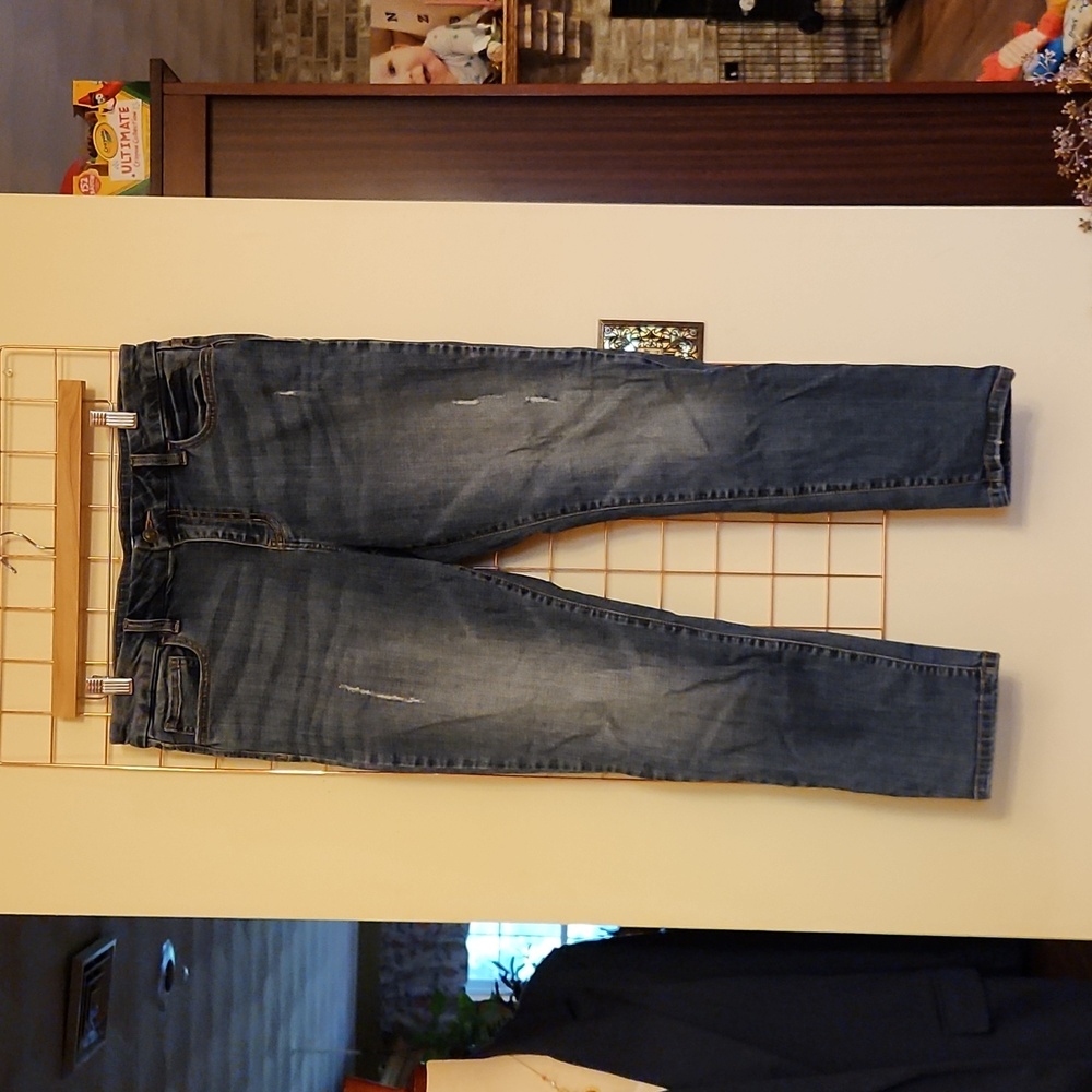 Studio Blue Dark Distressed Jeans, Size 32